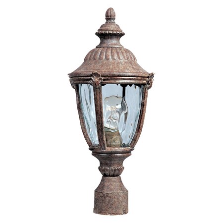 Maxim One Light Earth Tone Water Glass Glass Post Light 3180WGET
